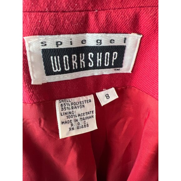 Spiegel Workshop Red Blazer Authentic Vintage Jacket Golden Buttons Embroidered - Picture 11 of 12